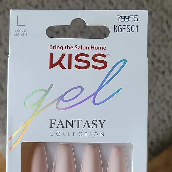 KISS Fantasy Gel Nude Matte Long Sculpted Press-On 💅 79955 KGFS01 - Picture 5 of 7